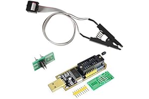 ACEIRMC SOIC8 SOP8 Flash Chip IC Test Clips Socket Adpter Programmer BIOS + CH341A 24 25 Series for EEPROM Flash BIOS USB Programmer Module (Single Clip + USB)