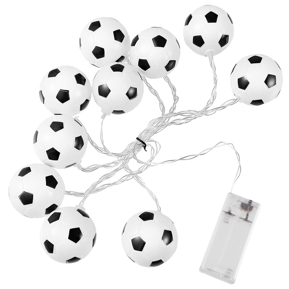 LED String Light Football Shaped Fairy Lights Football Theme Party Supplies for Home Outdoor Indoor Colourful 10 LED 1.5