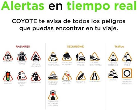 -Coyote Mini-Avisador de radares- Legal, Permitido por DGT´-Radar Fijo, Movil- Alertas de trafico y límites de Velocidad. Requiere suscripción