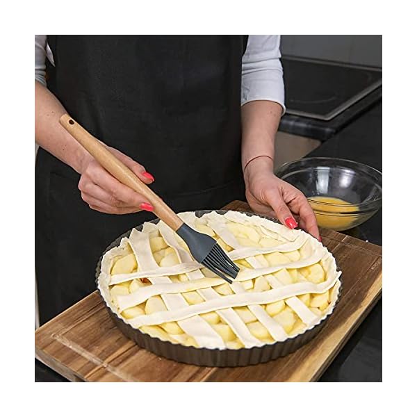 Kitchen-Utensil-Set-16-Piece-Silicone-Kitchen-Gadget-for-Cooking-Baking-Non-Stick-Non-Scratch-Cookware-Set-with-Wooden-Handle-Heat-Resistant-Silicon-Spatula-Tool-Set-with-Holder-Dark-Grey Kitchen Utensil Set - 16 Piece Silicone Kitchen Gadget for Cooking, Baking - Non Stick Non Scratch Cookware Set with…