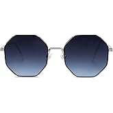 SOJOS Sunglasses for Women Men Classic Retro Polygon Shades UV400