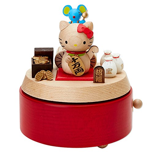 Buy SANRIO Hello Kitty Wooden Musical Box Lucky Cat from Japan Online