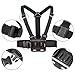 Luxebell Chest Mount Harness Strap for Gopro Hero 10 9 8 7 6 5 4 3 3+ Max Session Black Silver Fusion and Sjcam with J-Hook - Fully Adjustable Strap Size