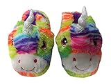 Rainbow Plush Unicorn Slippers