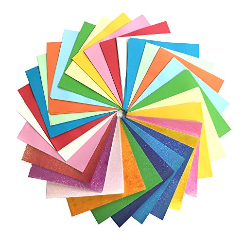 Wartoon 200 Sheets Double Sided Origami Paper and 50 Sheets Single Sided flash Origami Paper（6 x 6 inch - Thumbnail 7
