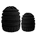 DEMTER Unisex Winter Warm Cable Knitting Hat Parent-Child Hats Wool Baggy Slouchy Thick Beanie Skull Cap For Women Men 2 Packs (Black)
