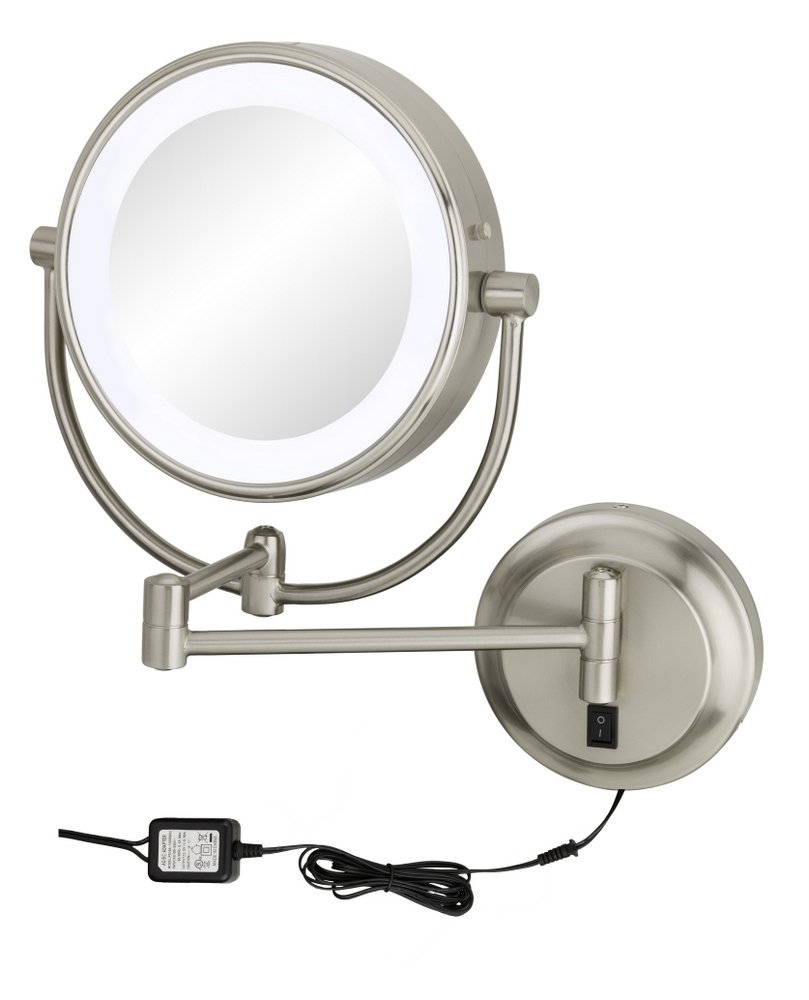Kimball & Young 945-35-75HW Neomodern LED Lighted Wall Mirror Hardwired 9" x 2.2" Brushed Nickel