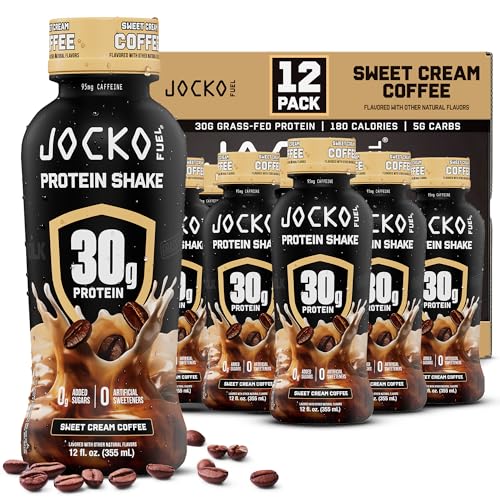 Jocko Mölk Protein Shakes – Naturally Flavored Protein Drinks, KETO Friendly, No Added Sugar, 30g Grass Fed Protein - Ready to Drink, 12 FL Oz, 12pk,