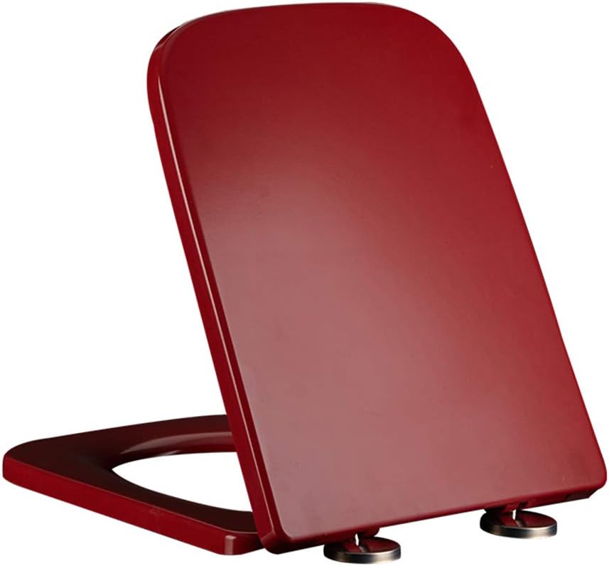 Elongated White/red Toilet Seat,Soft Close Toilet Seats