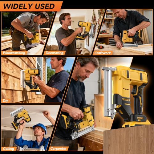 Cordless 18GA 2-in-1 Nail Gun & Staple Gun, Compatible with Dewalt 20V Max Battery (No Battery), Electric Brad Nailer & Stapler Battery Powered with 1200 Nails & Staples for DIY, Woodworking