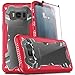 Zizo Proton 2.0 Series Compatible with Samsung Galaxy S8 Plus Case Military Grade Drop Tested with Tempered Glass Screen Protector RED Clear