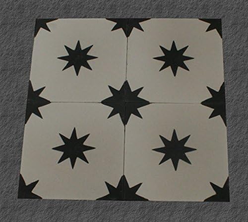 Zagora 4 Cement Tile Picture Pattern Floor Tiles Moroccan Tiles (white black 1614)