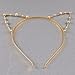 Hip Mall Sweet Fashion Crystal Rhinestone Metal Headwear Punk Hair Wrap Cat Ear Headband Party (Gold)
