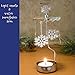 BANBERRY DESIGNS Spinning Snowflake Candle Holder - Silver Laser Cut Snowflake Charms Revolve When The Candle is lit - Scandinavian Design Candle Holder