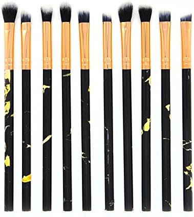 🍀 10 Pcs Makeup Brush Set 🍀, Hirolan, Professional Face Eye Shadow Eyeliner Foundation Blush Lip Makeup Brushes Powder Liquid Cream Cosmetics Blending Brush Tool (Black)