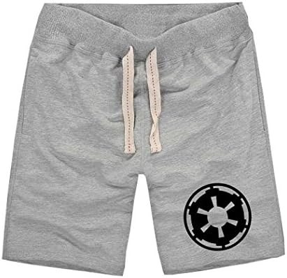 Sysuer Mens Star Wars Empire Logo Cotton Gym Shorts Casual Short Grey