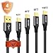 3A Current Fast Heavy Duty Micro USB Cable [4 pack - 1ft 4ft 6ft 10ft] Delicate Gloss Metal Black Nylon Braided Durable Charger Cord Agvee Android Charging Cable for Galaxy S7 S6 J7, PS4 [In-case]