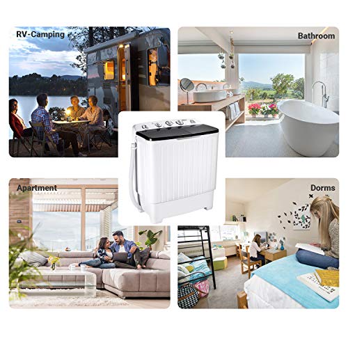 Portable Washing Machine, TACKLIFE 17.6 lbs Mini Compact Twin Tub
