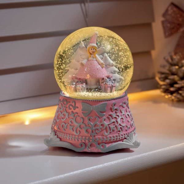 Three Kings Musical Christmas Fairy Swirling Snow Globe 15cm Plays a Medley of 8 Songs Warm White LEDs