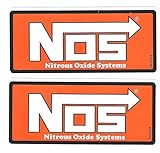 NOS Nitrous Oxide Racing Decals Stickers 5-1/2 Inches Long Size Set of 2