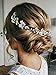 Edary Bridal Pearl Hair Vines Wedding Floral Headpiece Silver Crystal Hair Piece Accessories for Brieds and Bridesmaids