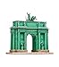 KERANOVA 358 Clever Paper 111 Piece Narva Triumphal Arch, St. Petersburg, Russia 3D Puzzle, 18.5 x 9 x 17.5 cm, 1/180 Scale, Multi Color