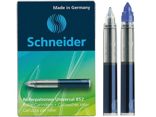 Schneider 185201 Rollerball Pen Refill 852 (M, ink, non-erasable ink Ink System Ink Reservoir) (Pack of 5 with 10 each) Königsblau / 5 Packungen
