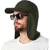EINSKEY UPF 50+ Waterproof Sun Hat - Packable Unisex Baseball Cap with Neck Flap for Beach, Golf, Hiking, Fishing & Running