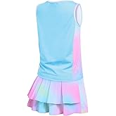 Zaclotre Girls Tennis Golf Dress Outfit Sleeveless Tank Top and Skorts Sets Sport Skirt with Shorts