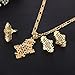 Ethiopian Cross Pendant Earring Ring Necklace Set 24k African Gold Corss Symbol Jewelry Set