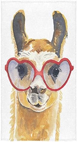 Cute Hipster Llama Stripe Soft Bath Towel Beach Bathroom Shower Towel 80% Polyester 20% Cotton, (One Side)(30x56 inches)