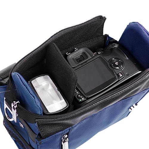 Blue adies Shoulder Bag Gadget Bag Fits Nikon SLR DSLR Cameras, Zoom Lens Accessory Pack - Thumbnail 5