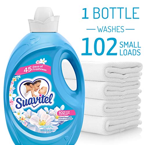SUAVITEL Fabric Softener, Field Flowers, 102 Laundry Loads, Laundry