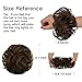 FESHFEN Human Hair Messy Buns, 100% Human Hair Bun Hair Piece Real Hair Extension Wavy Curly Hair Scrunchies Tousled Updo Chignon Hairpieces for Women Girls, Dark Strawberry Blonde