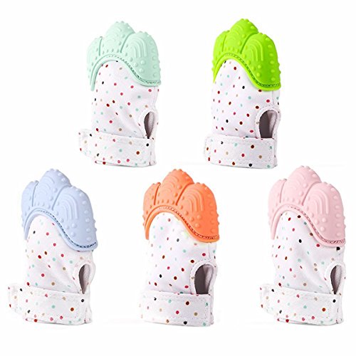 Baby Silicone Teething Mitten for Babies Self-Soothing Pain Relief and Teething Glove BPA FREE Safe Food Grade Teething Mitt,1Pcs
