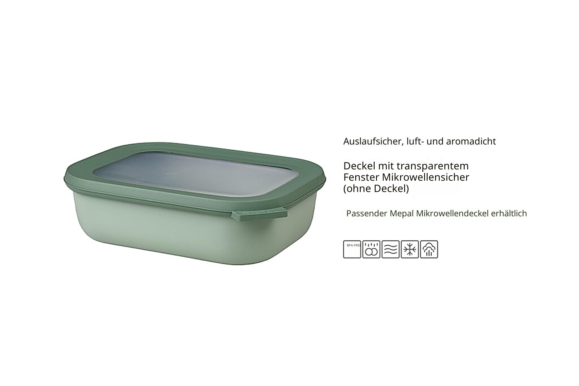 Mepal Multi Bowl Cirqula Rectangular - Mikrowellen Geschir - Geeignet als Luftdichte Aufbewahrungsbox für den Kühlschrank, Mikrowellengeschirr & als Frischhaltedosen - 1000 ml - Nordic black 3