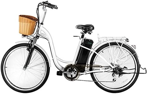 NAKTO Camel City Electric Bicycle - White - 36V 10Ah Lithium Battery - Step Thru eBike
