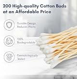 Blue Dot Cotton Buds 200 Double-Ended Plastic Free 100% Cotton view 2