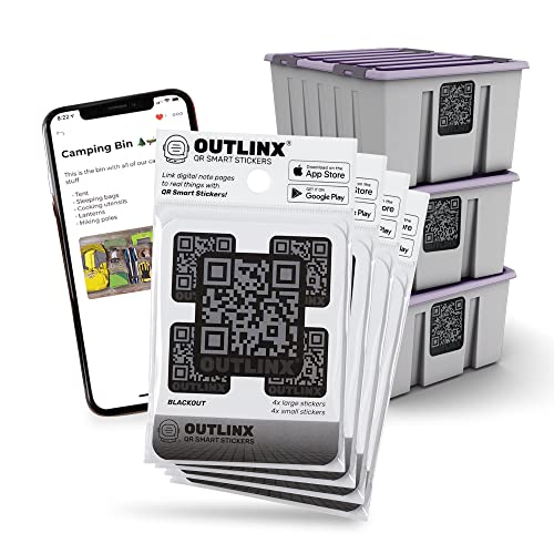 Outlinx Smart QR Code Stickers, QR Code Labels for Storage for Boxes