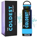 The Coldest Water Sports Bottle Insulated Stainless Steel Hydro Thermos, Black, 21 Ounce