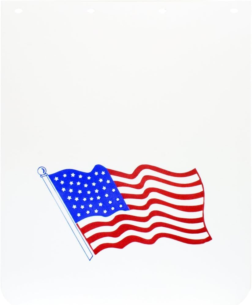 Grand General Patriotic American Flag USA 24" x 30" White Polyguard Semi Truck Mud Flaps-Pair