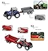 AITING Metal Die Cast Farm Tractor Cars Toys Play Vehicle Set - Disc Plow, Water Tank, Wagon, Dump Trailer