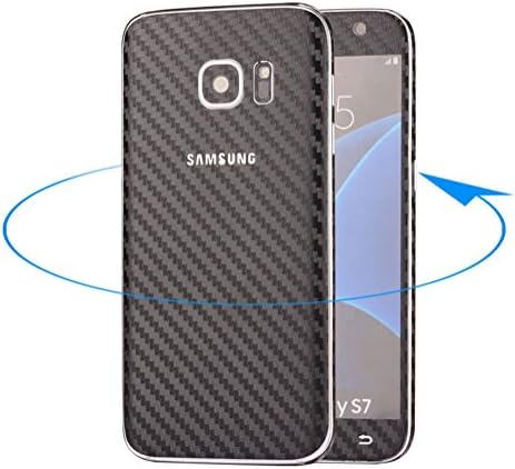 Distinct® Ultra Slim Carbon Fiber Full Body Sticker Skin for Samsung Galaxy S7(Black)