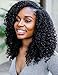 Luwigs 3B 3C Afro Kinky Curly Clip In Hair Extension Natural Color African American Brazilian Human Virgin Hair For Black Women 7pcs/set (20 inches, 3B 3C Afro Kinky Curly)