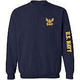 zerogravitee U.S. Navy Gold Sleeve Print Crewneck Sweatshirt