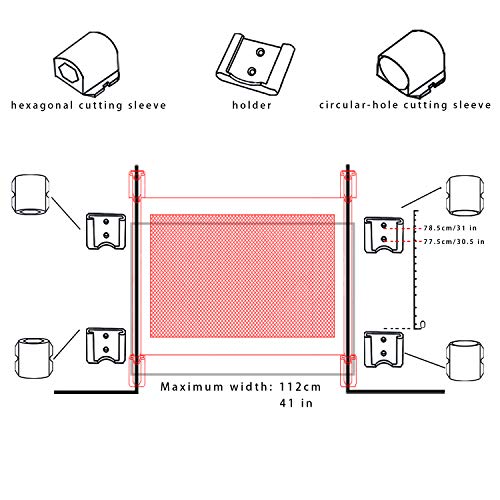 Magic Gate (Screws Fixing), Baby Safety Fence, Pet Safety Enclosure, Portable Folding Safe Guard - Thumbnail 5