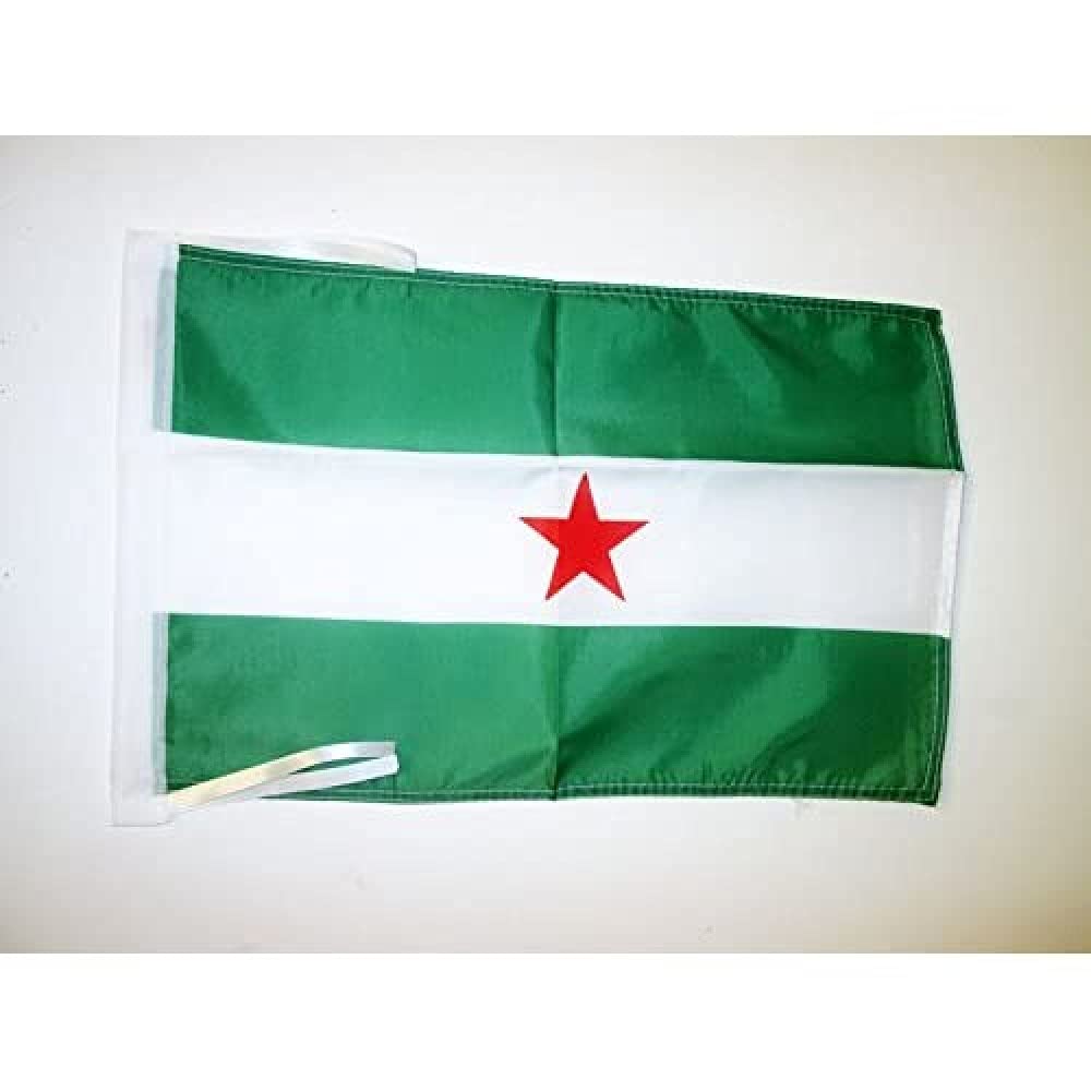 AZ FLAG - Andalusia Independentist Flag - 18'' x 12'' - 100% Polyester Andalucia Arbonaida Small Banner with Two Cords - Fade Resistant - Vivid Colors - 18x12 in - 45x30 Cm