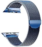 Tirnga Compatible with Apple Watch Band 42mm, iWatch Bands 42mm Milanese Loop Series 3 2 1 Blue