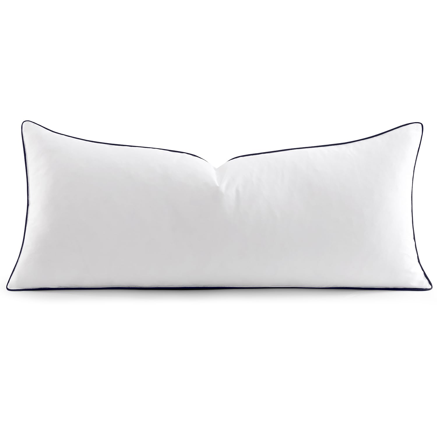 Photo 1 of MIULEE Goose Feather Down 14x36 Pillow Insert with 100% Down-Proof Cotton Cover, Soft Fluffy Decorative Pillow for Sofa Bed Couch Living Room White