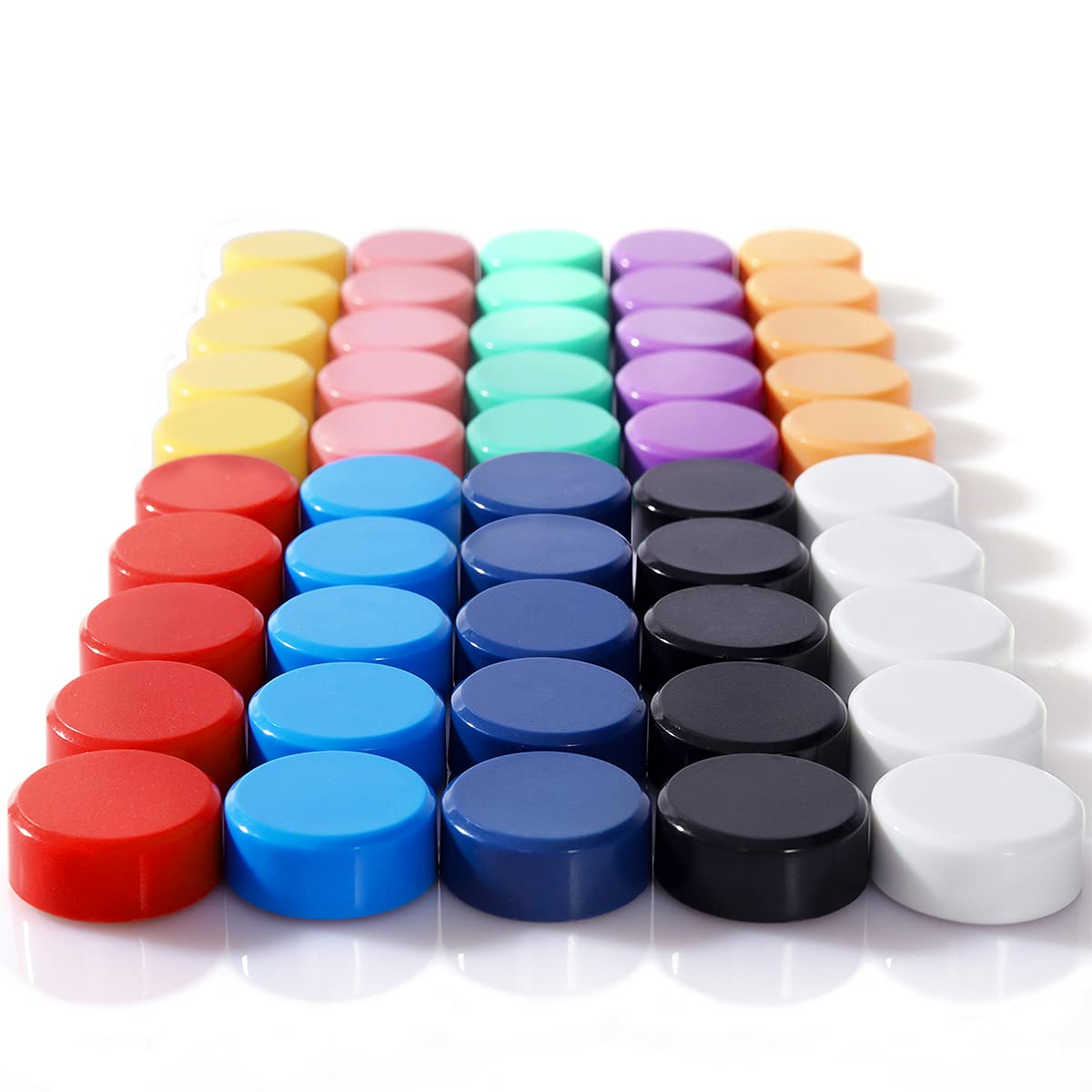 ZDZBLX Fridge Magnets, 50 Pack 10 Colors Magnets for Whiteboards, Strong Magnet, Colorful Mini Small Magnet, Round Cute Magnets for Crafts, Notice Board, Kitchen, Office, Classroom, School (Assorted)